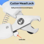 10008 Close-up of stainless steel blade and anti-slip handle on pet nail clippers – safe and durable grooming tool