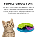 10008 Cat interacting with three-layer IQ feeder bowl to access food