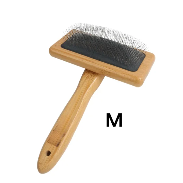 10008 Size chart for medium bamboo fine-toothed pet needle comb, ideal for medium-sized pets