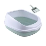 10008 Green High-Sided Open Top Cat Litter Box with Scoop