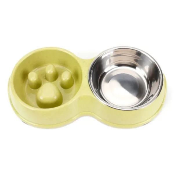 10008 Yellow wheat straw pet feeding bowl with detachable design
