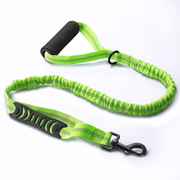 10008 Elastic reflective dog leash in green color option