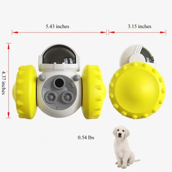 10008 Robot shaped pet toy tumbler dispenser size dimensions for wholesale buyers