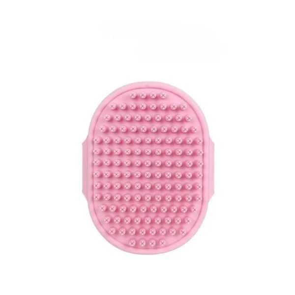 10008 Pink de-shedding massage pet bath brush for dogs and cats