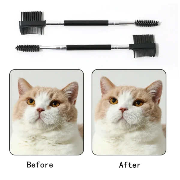 10008 Removing tear stains around cat’s eyes with double-sided comb