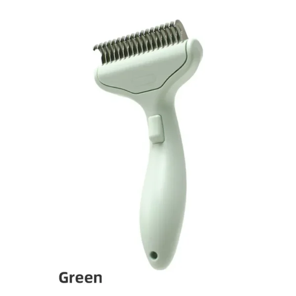 10008 Green ergonomic pet grooming rake for cats and dogs