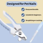 10009 Close-up of stainless steel blade and anti-slip handle on pet nail clippers – safe and durable grooming tool