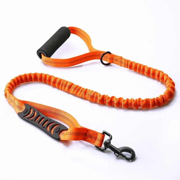 10009 Elastic reflective dog leash in orange color option