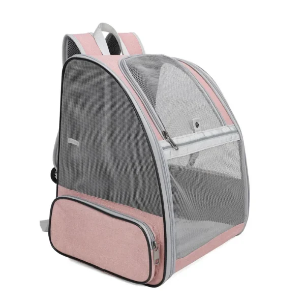 10009 Pink transparent pet travel backpack with ventilation