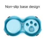 10010 Close-up of smooth wheat straw pet bowl showing detachable parts and non-slip base