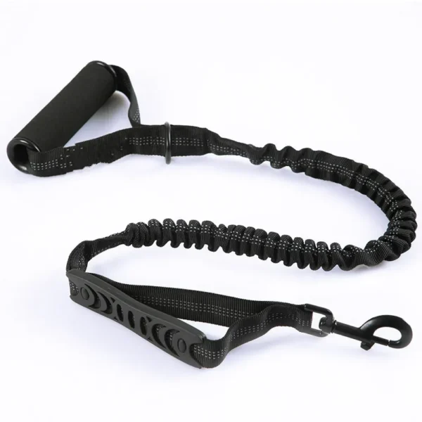 10010 Elastic reflective dog leash in black color option