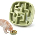 Green anti-slip square slow feeder feeding bowl