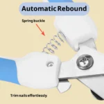 10010 Close-up of stainless steel blade and anti-slip handle on pet nail clippers – safe and durable grooming tool