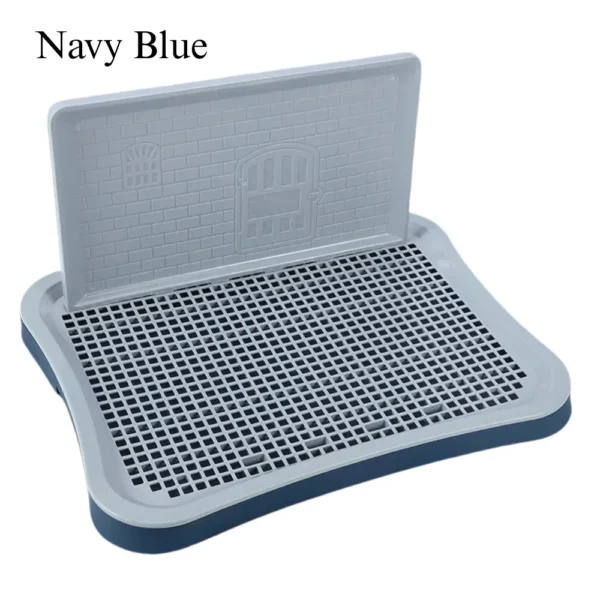 10011 Dog Toilet Tray with Wall Guard in Navy Grey