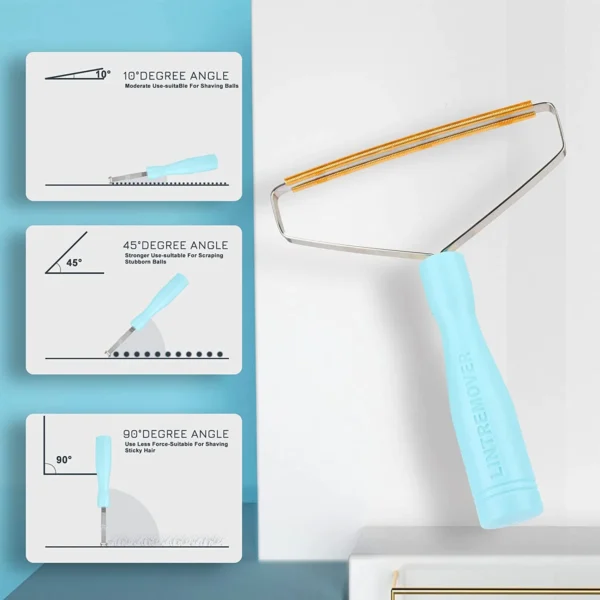 10011 Close-up view of the pet hair remover handle and cleaning surface