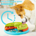 10013 Interactive rotating pet feeder bowl promoting slow eating and digestion