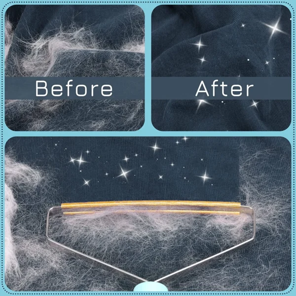 10013 Pet owner using fur remover on car seat for effective pet hair cleaning