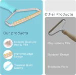 10014 Close-up view of the pet hair remover handle and cleaning surface