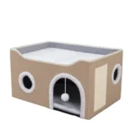 baa1092c397a77030a5f7f7e89a47696 Wholesale cat condo in beige color with plush cushion