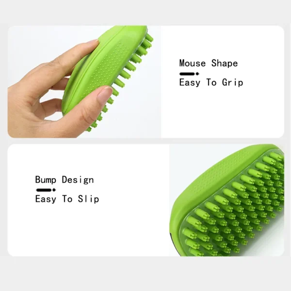 10001 Multipurpose green pet brush massaging and cleaning pet fur