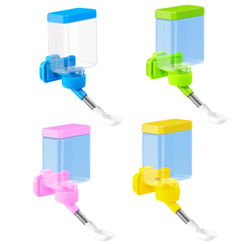 Wholesale no-drip bird water feeder dispenser in assorted colors (pink, yellow, green, blue) for small birds
