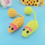 Colorful mouse cat toy with rustling sound and durable woven texture