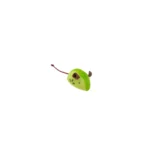 Close-up of plush fruit mouse cat toy with realistic details