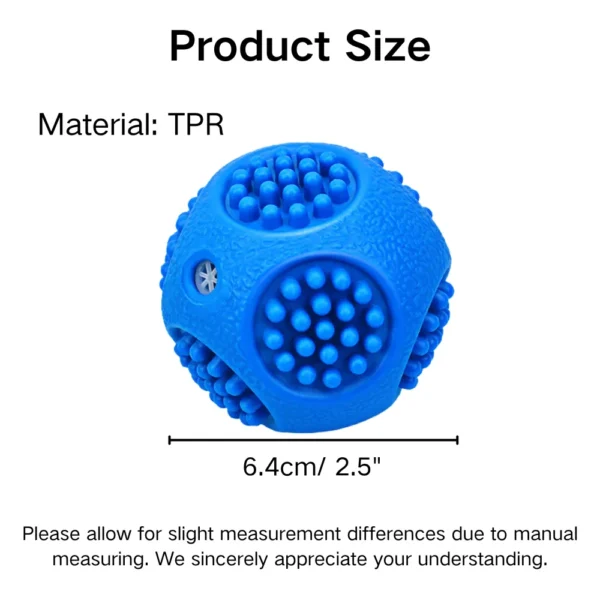10001 Size reference of TPR squeaky dog chew ball for small, medium, and large dogs