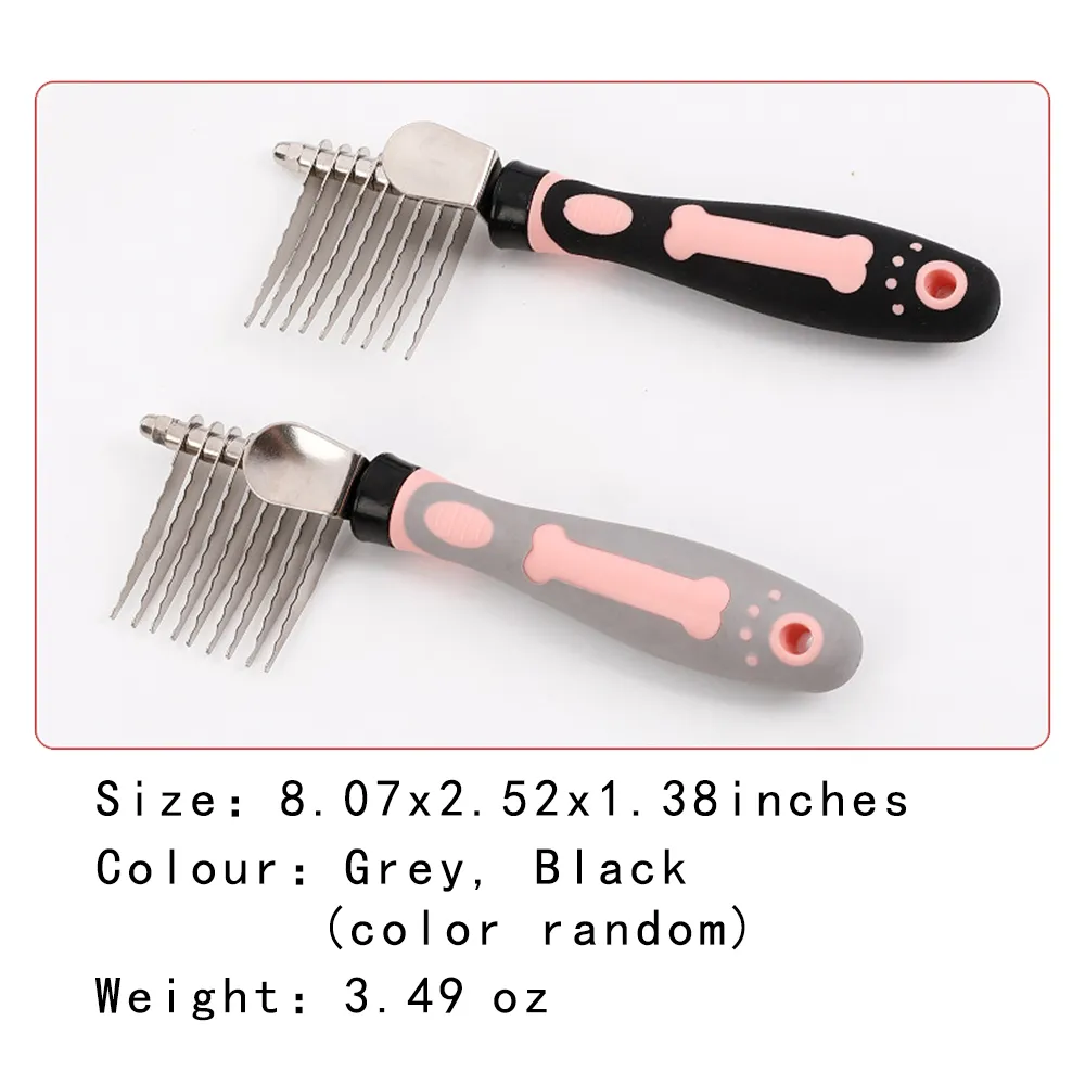 Size specifications of stainless steel pet dematting comb for dogs and cats