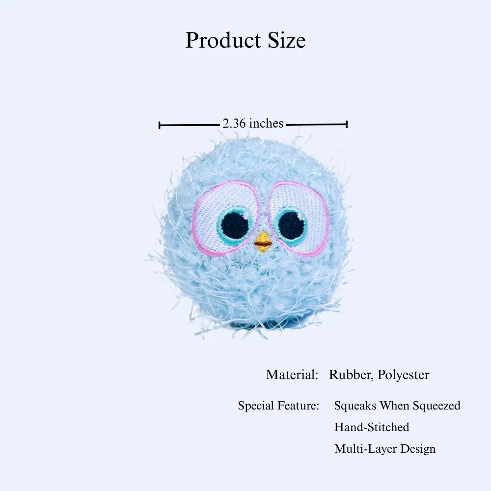 Plush squeaky dog ball size reference for small and medium pets