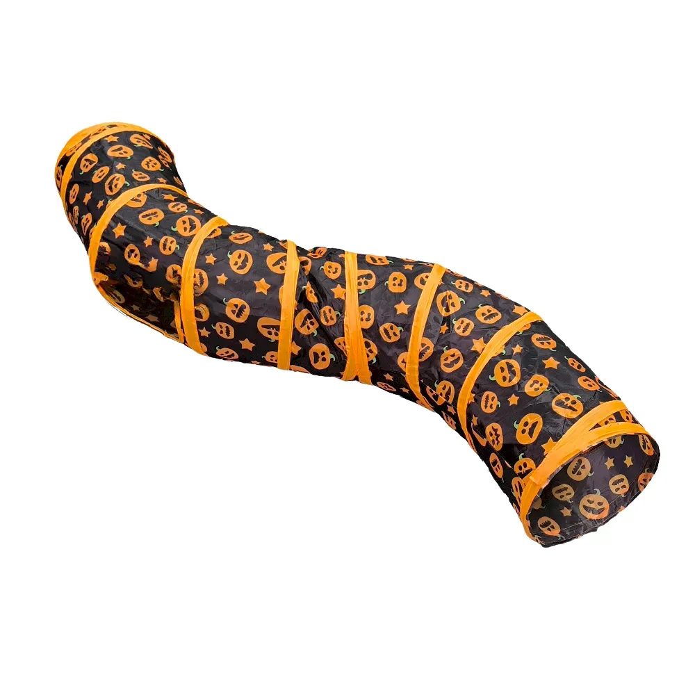 Halloween cat tunnel toy with pumpkin print – wholesale pet supplies