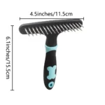 10002 Size specifications of stainless steel round needle double row pet deshedding brush