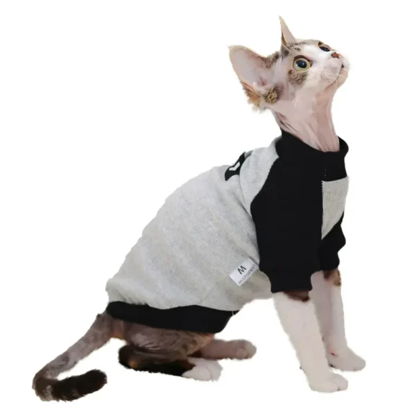 10002 Soft cotton fabric details of wholesale cat sweatshirt – comfortable pet clothing for retailers