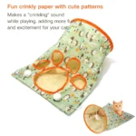 Size chart of 3-layer crinkle interactive cat tunnel toy
