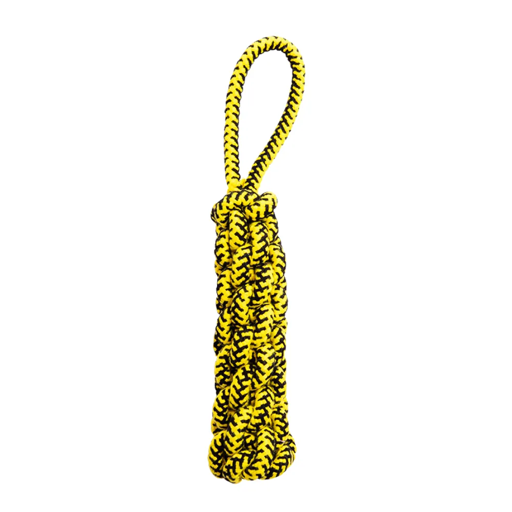 Durable cotton rope tug toy for dogs in yellow – wholesale pet chew and play toy for puppies and adult dogs