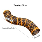 Size display of Halloween-themed collapsible cat tunnel for small pets