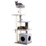 Wholesale multi-level cat tree tower with condo and scratching posts for large cats – durable pet furniture