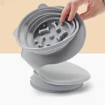 10003 Durable non-toxic silicone material close-up of foldable pet bowl