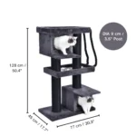 Dimensions chart of wholesale large cat tree tower with condo and posts