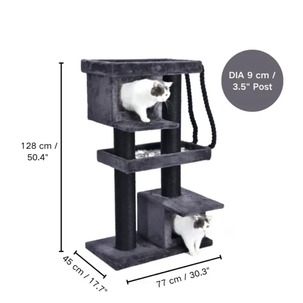 10004 Dimensions chart of wholesale large cat tree tower with condo and posts