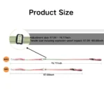 10004 Size guide of gradient color hands-free bungee dog leash showing adjustable length for wholesale buyers