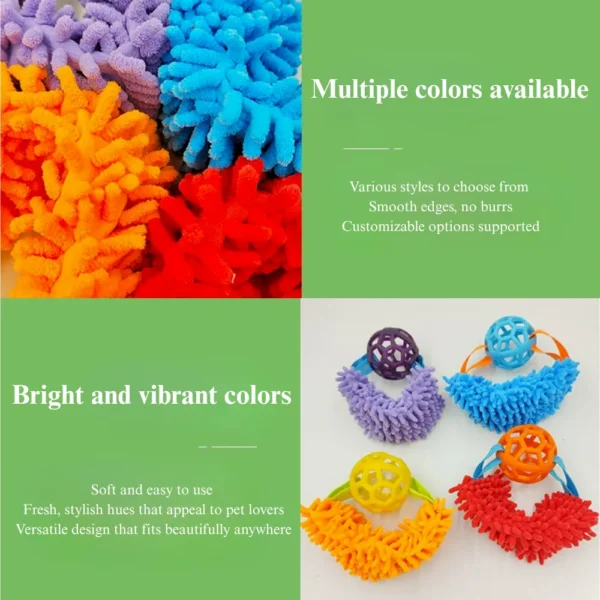 10004 Dog playing with interactive TPR treat dispensing toy with plush tug rope