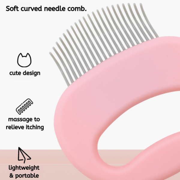 10004 Close-up of pet grooming comb stainless steel needles for effective shedding and detangling