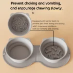 10004 Dog drinking water from silicone foldable double travel bowl outdoors