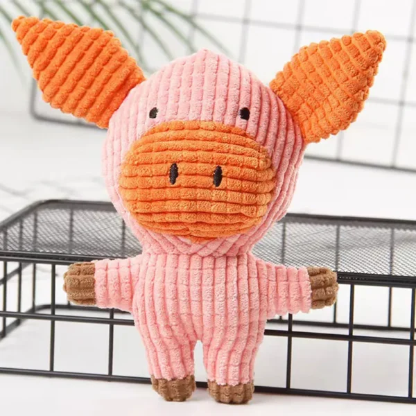 10004 Pink pig plush dog toy for wholesale pet supplies, soft chew toy for dogs