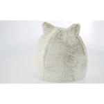 Close-up of soft plush fabric and interior cushion of cat cave bed, wholesale pet supplies.