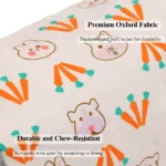 10004 Durable polyester carrot print fabric detail of foldable pet tunnel for cats and rabbits