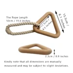 10004 Size chart of triangle TPR dog tug toy with cotton rope – wholesale dog toy dimensions
