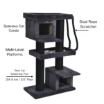 10005 Interactive play and rest area for cats on sturdy multi-level cat tower
