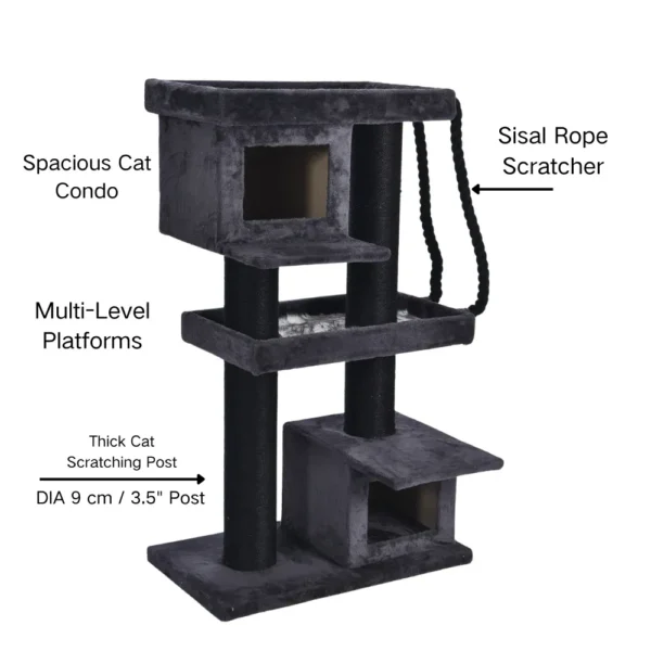 10005 Interactive play and rest area for cats on sturdy multi-level cat tower
